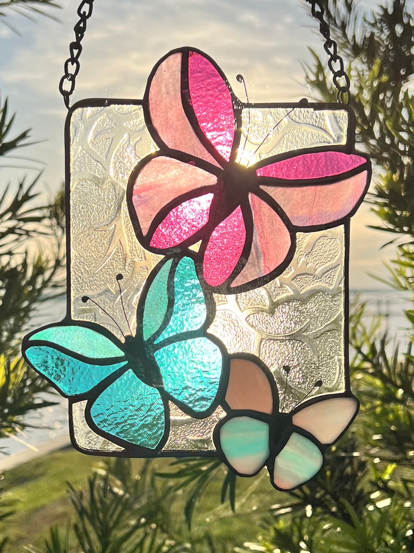 3 Butterflies - Stained Glass Panel - DIGITAL PATTERN