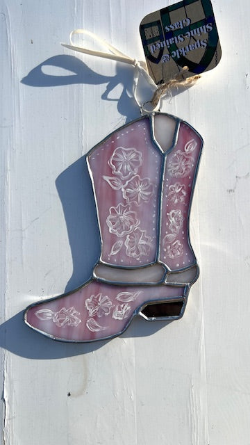 Cowboy Boot Stained Glass Suncatchers Western Flair
