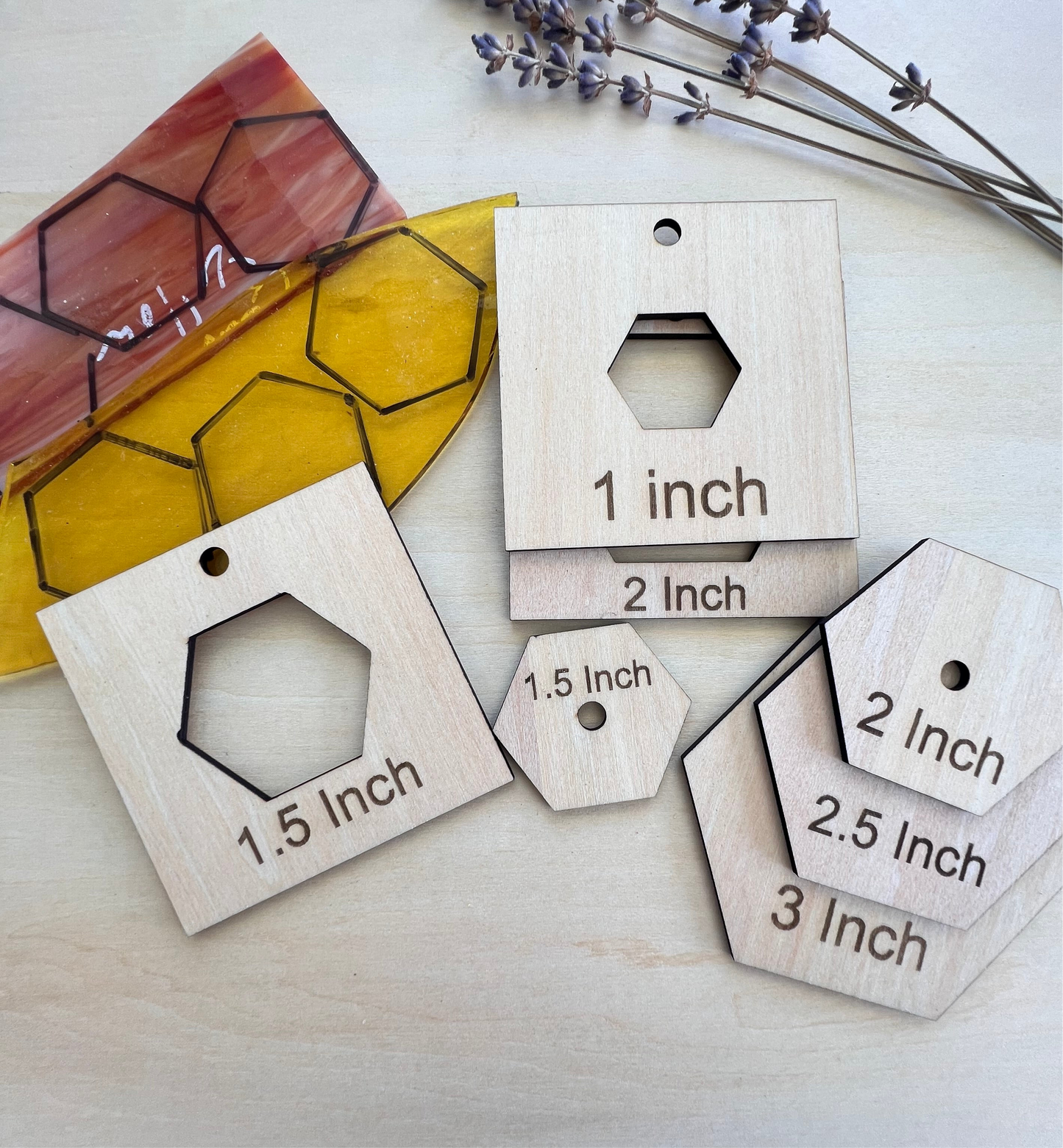 Hexagon Honeycomb Stained Glass Tracing Jig, Effortless Precision for Stunning inDesigns Set of 7