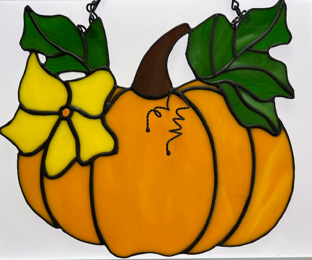 Pumpkin Window Hanging Stained Glass Picture Halloween Decor Fall Decor Decorations