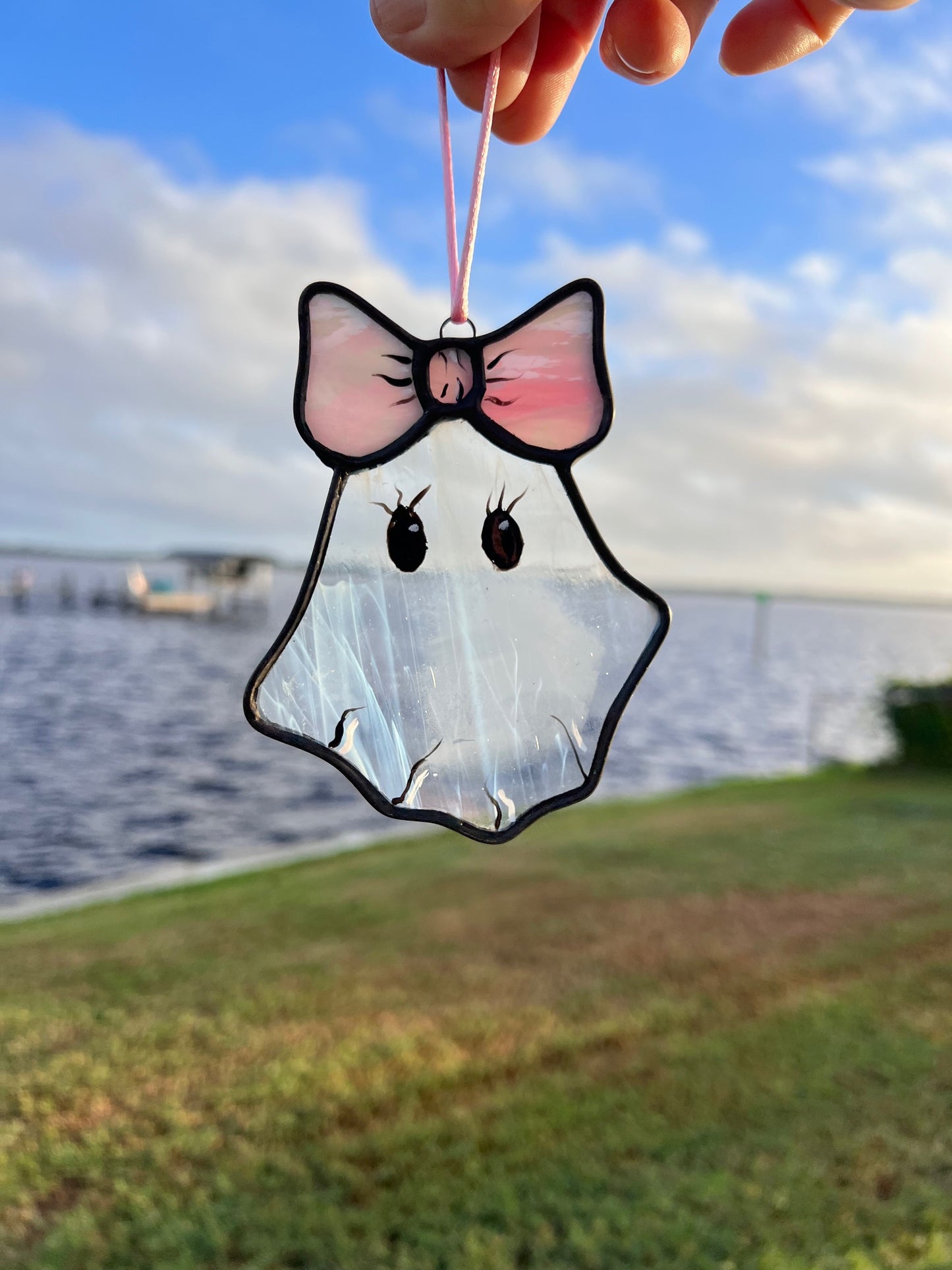 Ghoulish Ghosts Stained Glass Suncatchers Girl Ghost