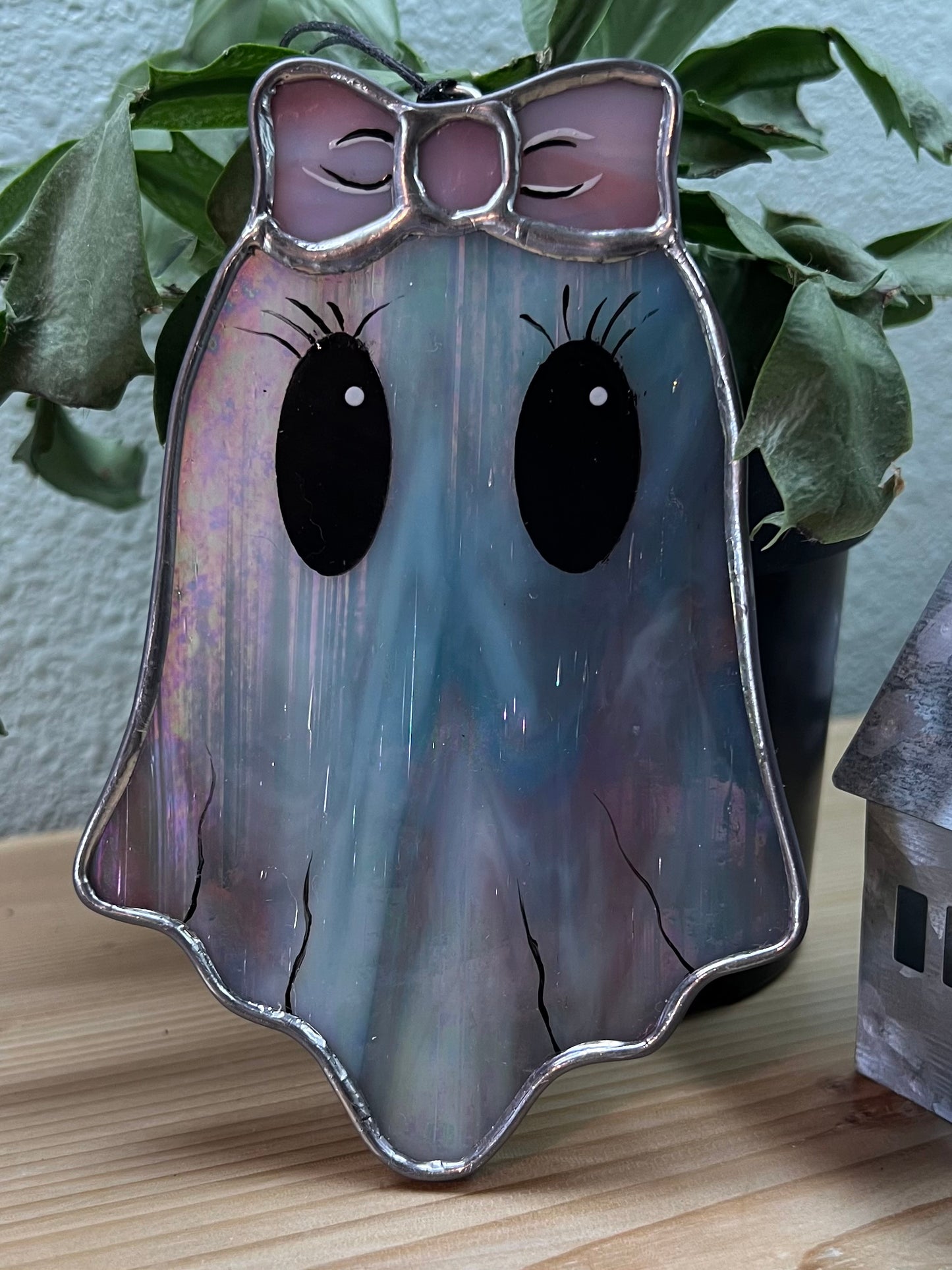 Ghoulish Ghosts Stained Glass Suncatchers Girl Ghost