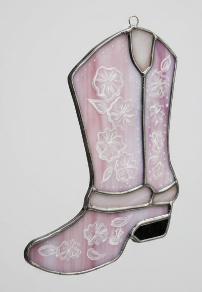 Cowboy Boot Stained Glass Suncatchers Western Flair