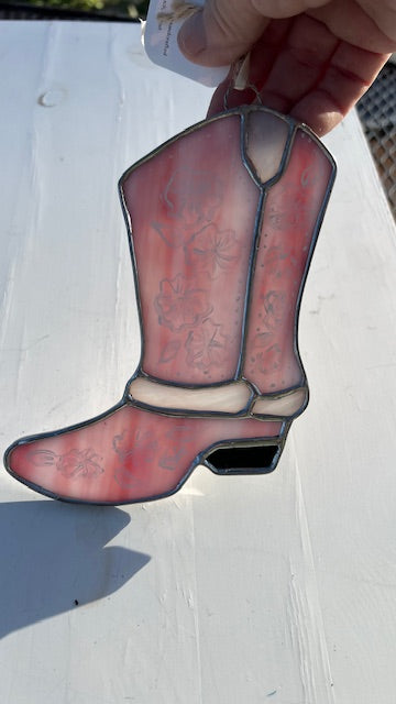 Cowboy Boot Stained Glass Suncatchers Western Flair