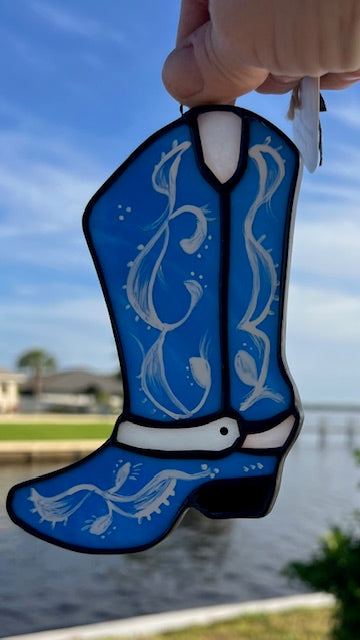 Cowboy Boot Stained Glass Suncatchers Western Flair