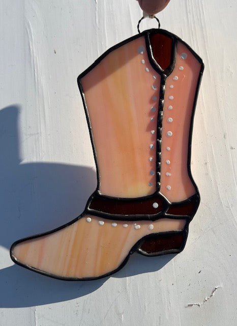 Cowboy Boot Stained Glass Suncatchers Western Flair