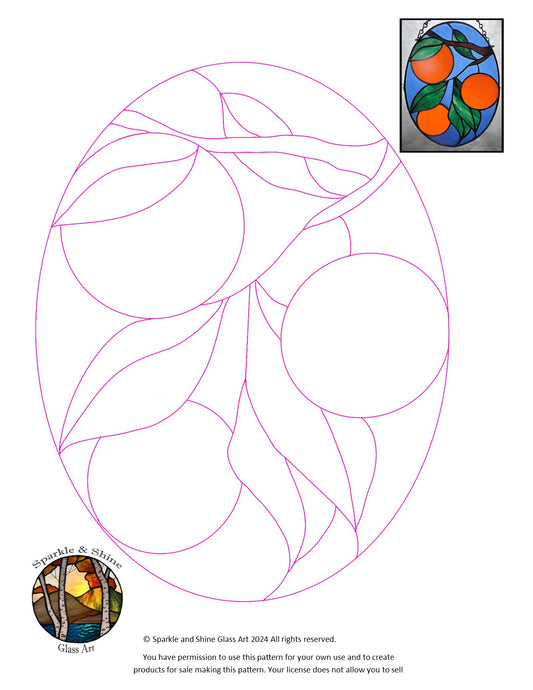 Orange Panel  - Stained Glass - DIGITAL PATTERN